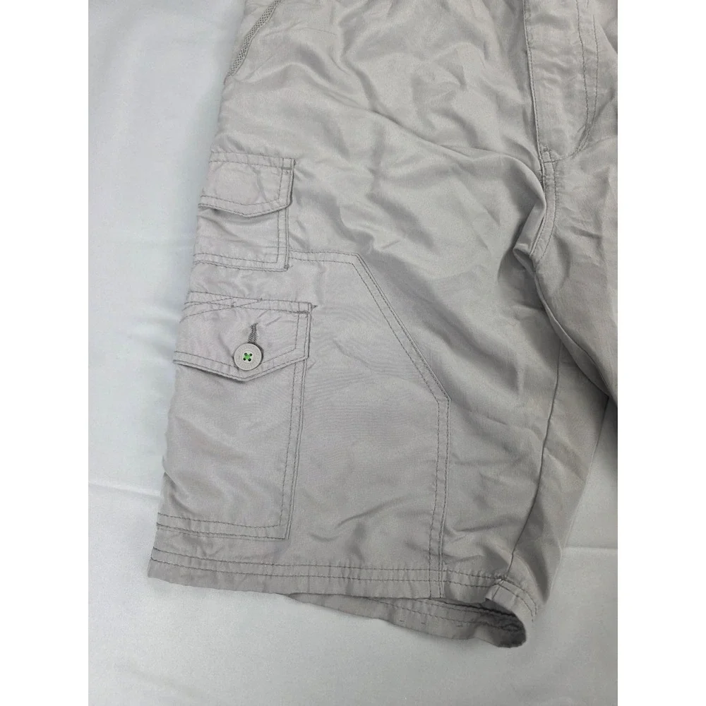 Plugg Co Mens Cargo Shorts Grey Multi Pocket Utility Outdoor Size 32